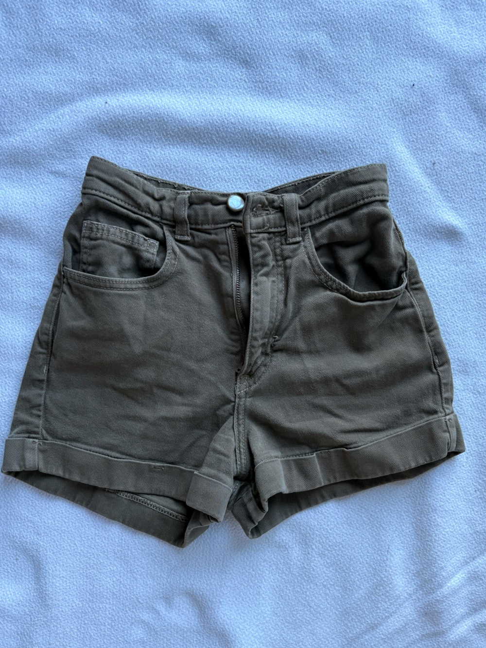 American Apparel Olive Roll-Cuff Shorts
